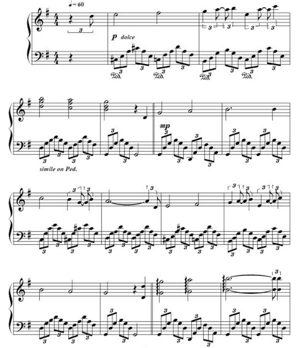 爱的喜悦 钢琴曲谱